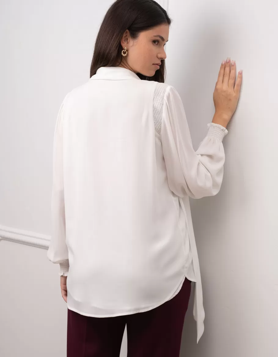 Shop Seraphine Blusa De Premama Blanca Con Lazo En La Parte Delantera