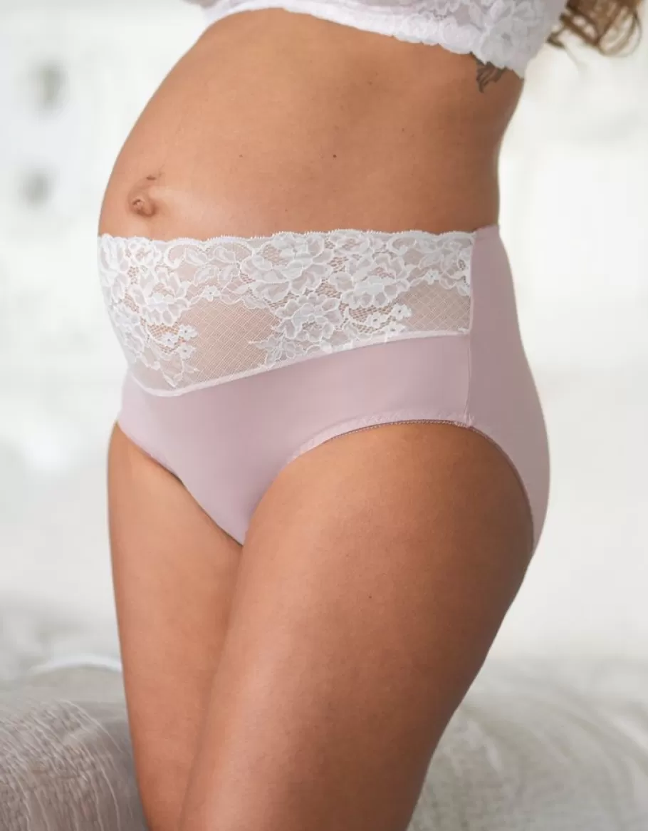 New Seraphine Braguitas Premama De Media Barriga Con Encaje En Contraste Moca Y Crema