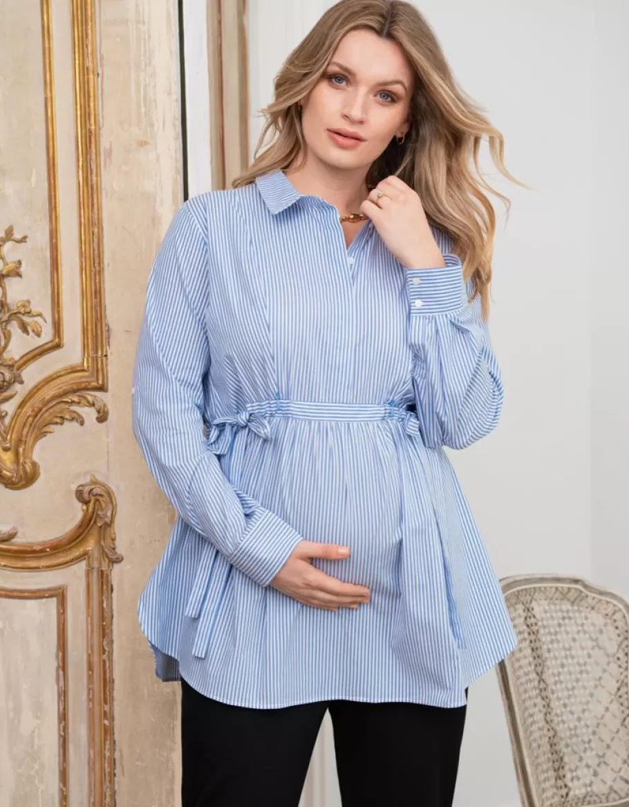 Outlet Seraphine Camisa Premama Y De Lactancia A Rayas De La Coleccion Curve