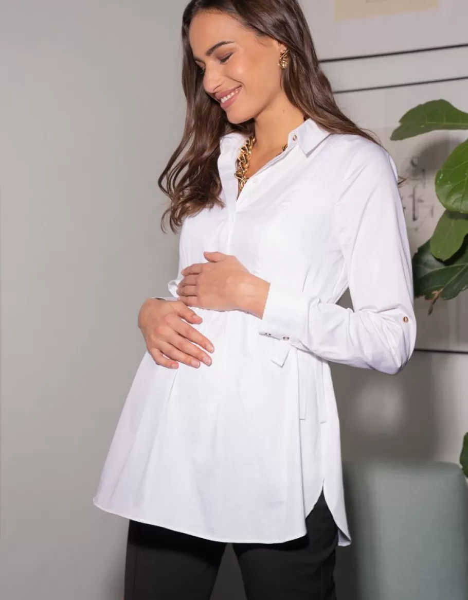 Flash Sale Seraphine Camisa Premama Y De Lactancia En Algodon De Color Blanco