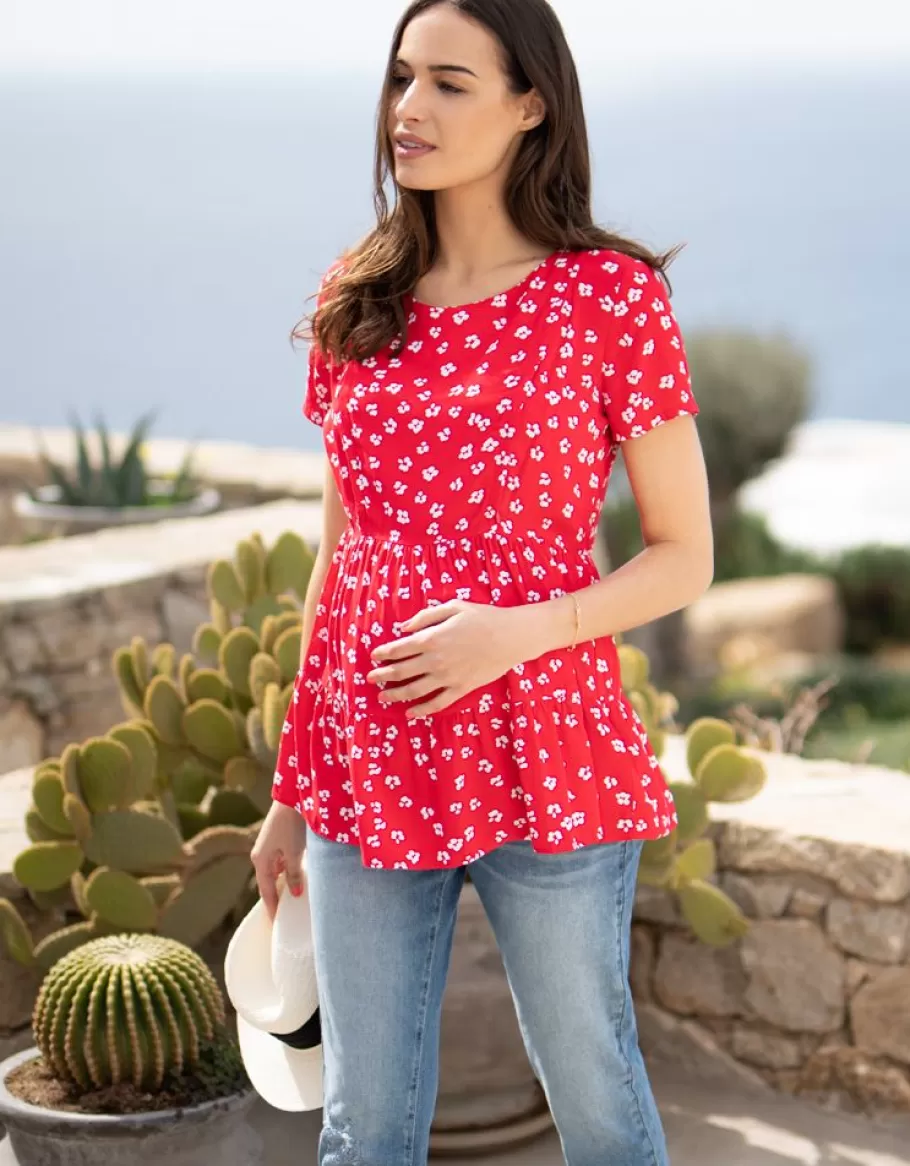 Sale Seraphine Camiseta Premama Y Lactancia Manga Corta Roja