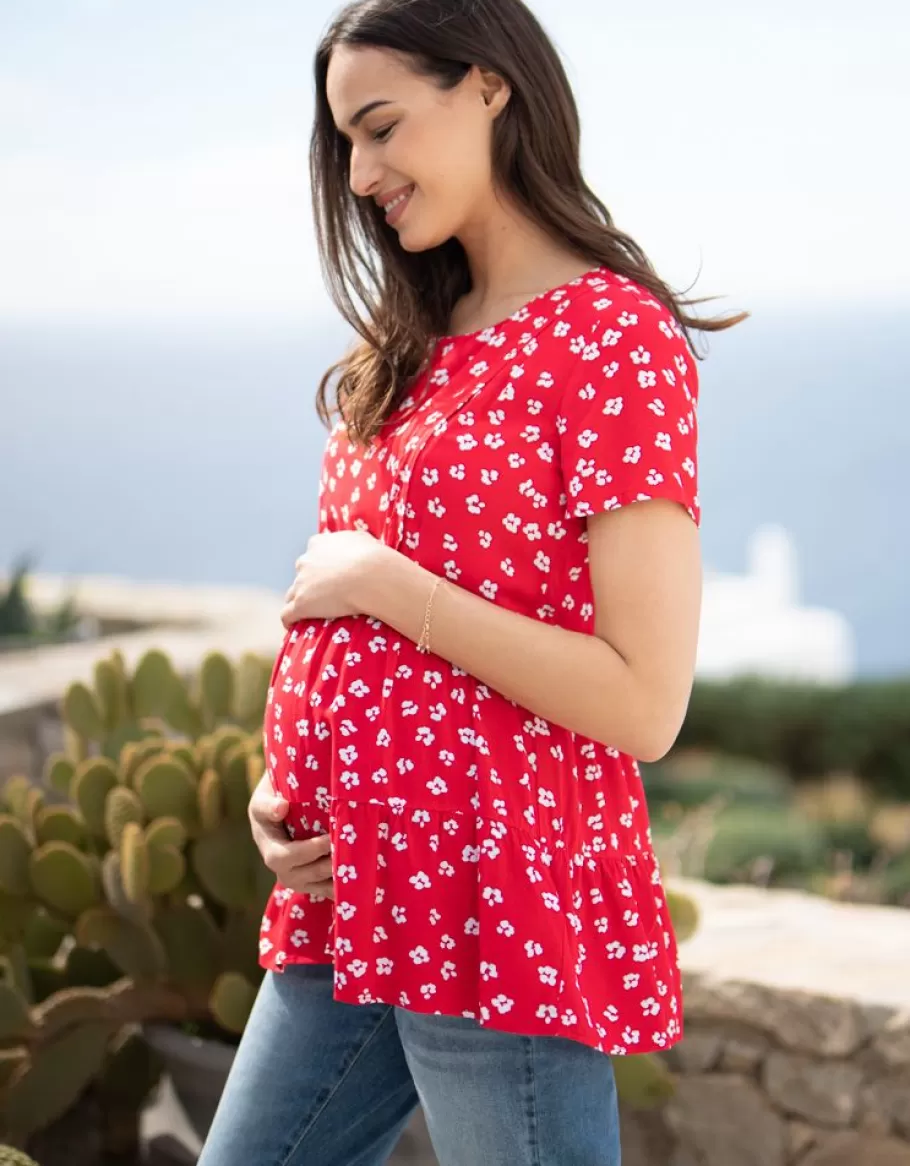 Sale Seraphine Camiseta Premama Y Lactancia Manga Corta Roja