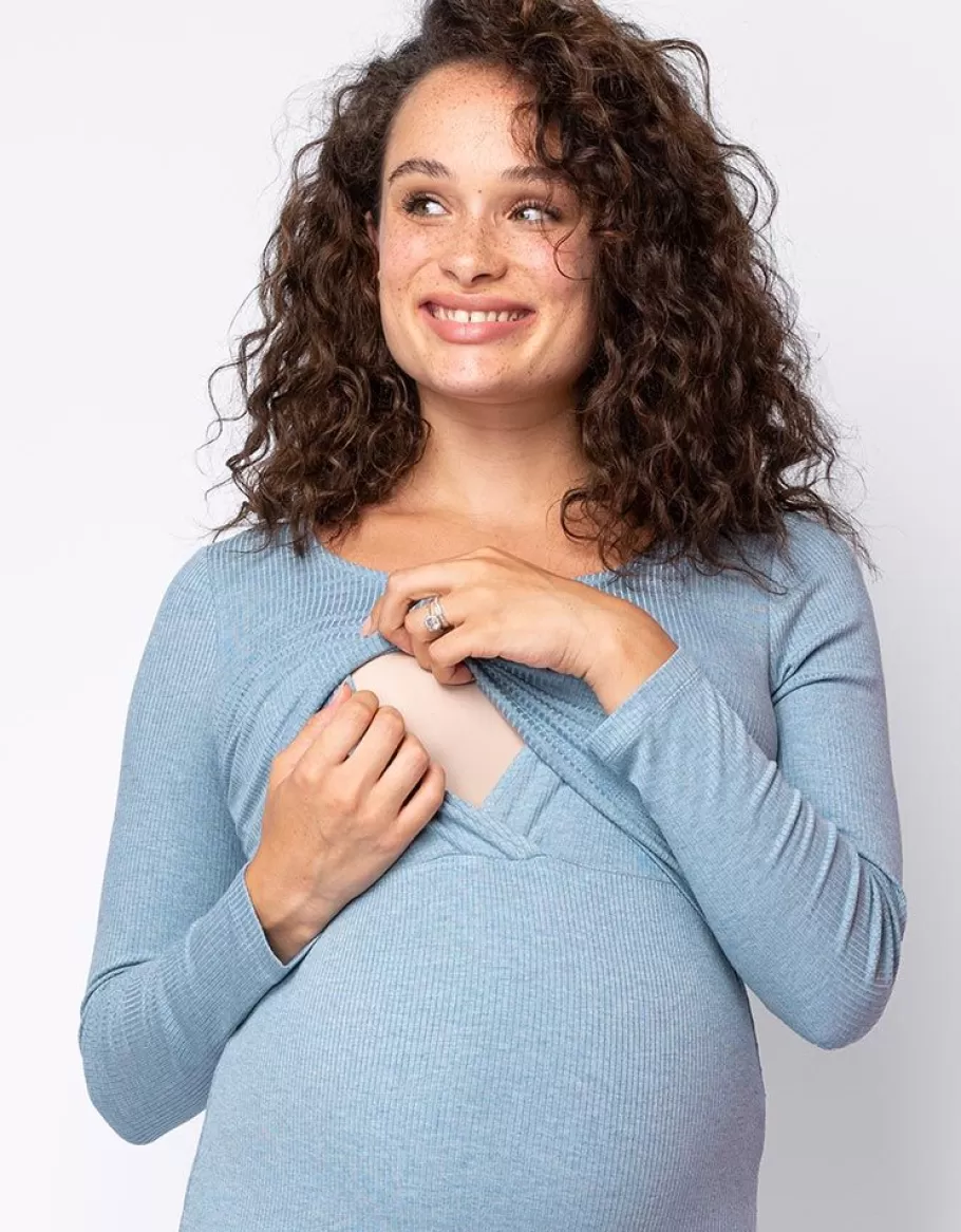 Store Seraphine Camisetas Premama Y Lactancia Acanaladas De Algodon- Pack De 2
