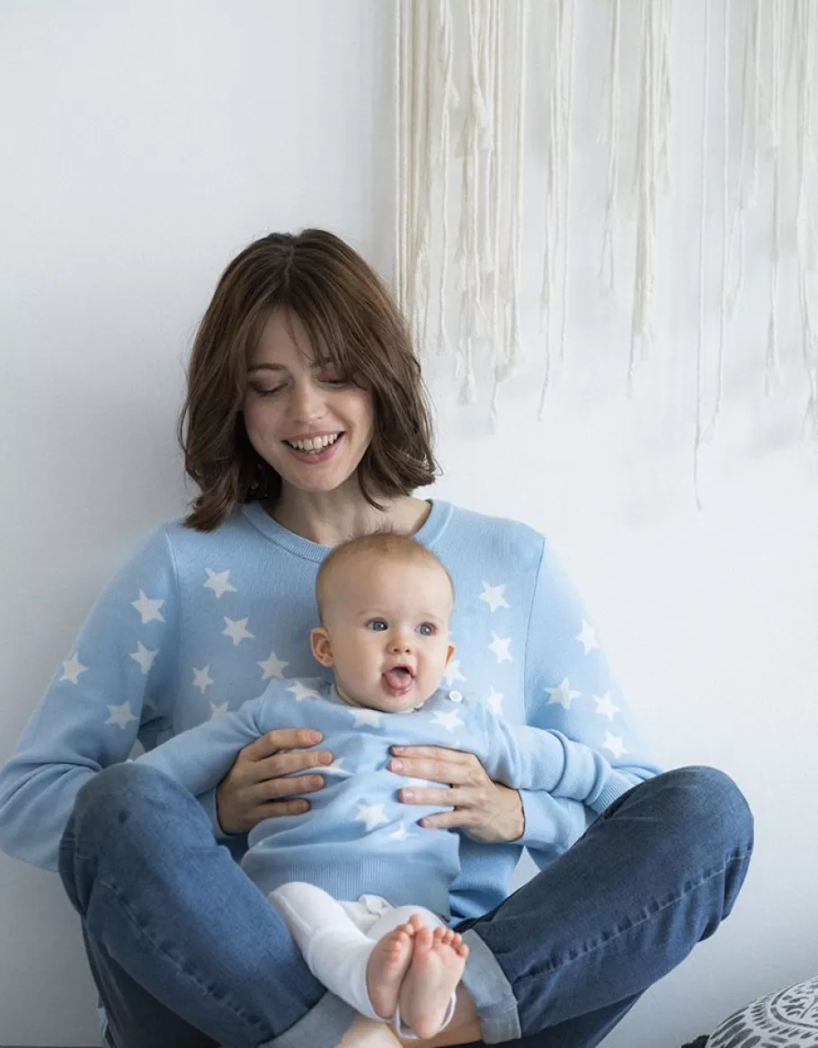 Outlet Seraphine Conjunto De Jerseis De Punto Con Estrellas Azules A Juego De Mama & Mini
