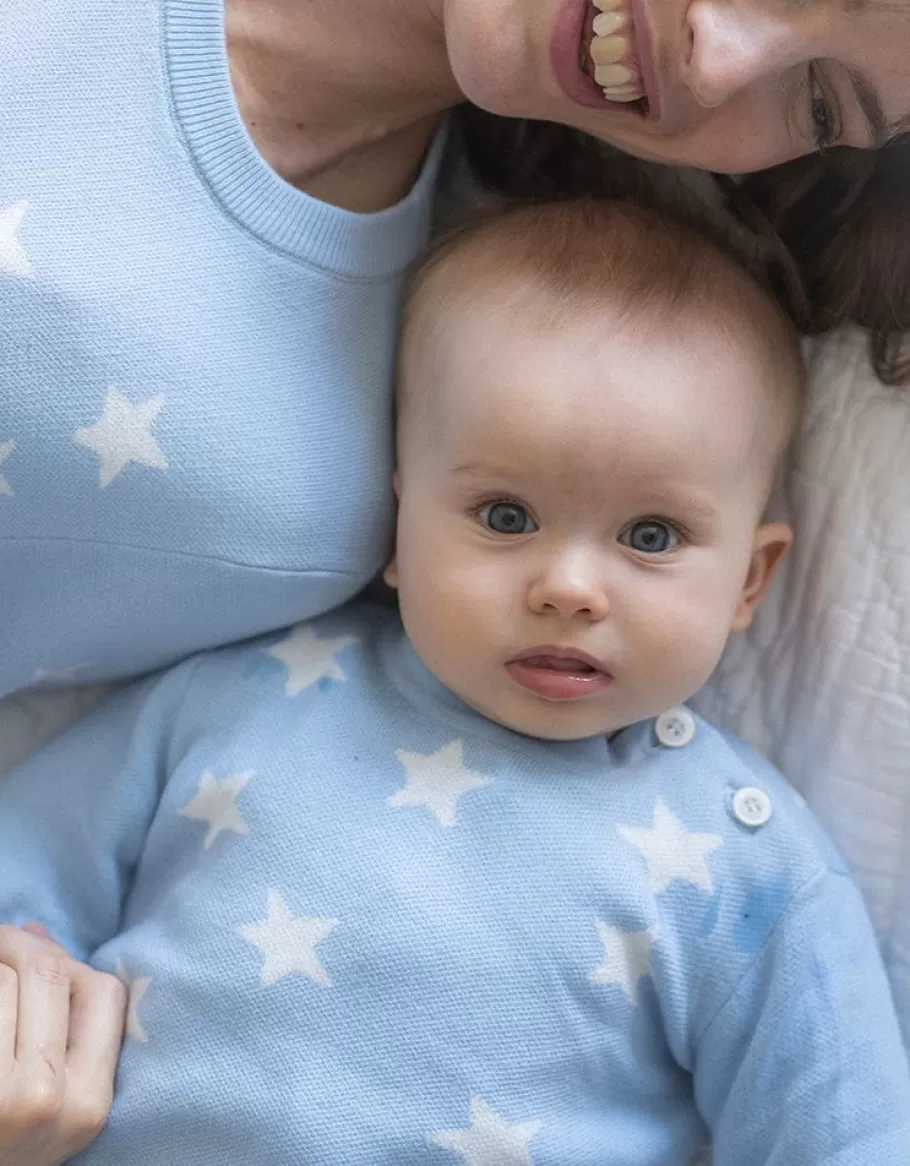 Outlet Seraphine Conjunto De Jerseis De Punto Con Estrellas Azules A Juego De Mama & Mini
