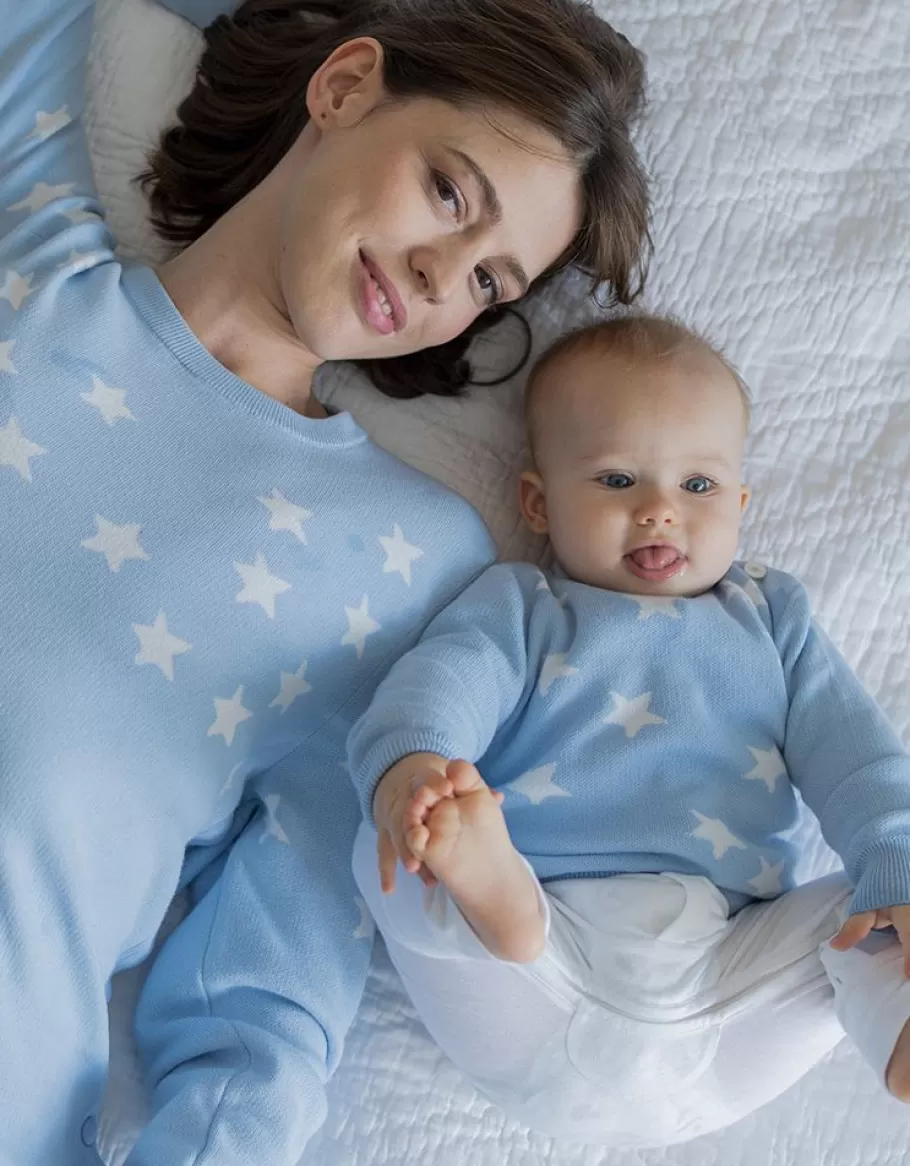 Outlet Seraphine Conjunto De Jerseis De Punto Con Estrellas Azules A Juego De Mama & Mini