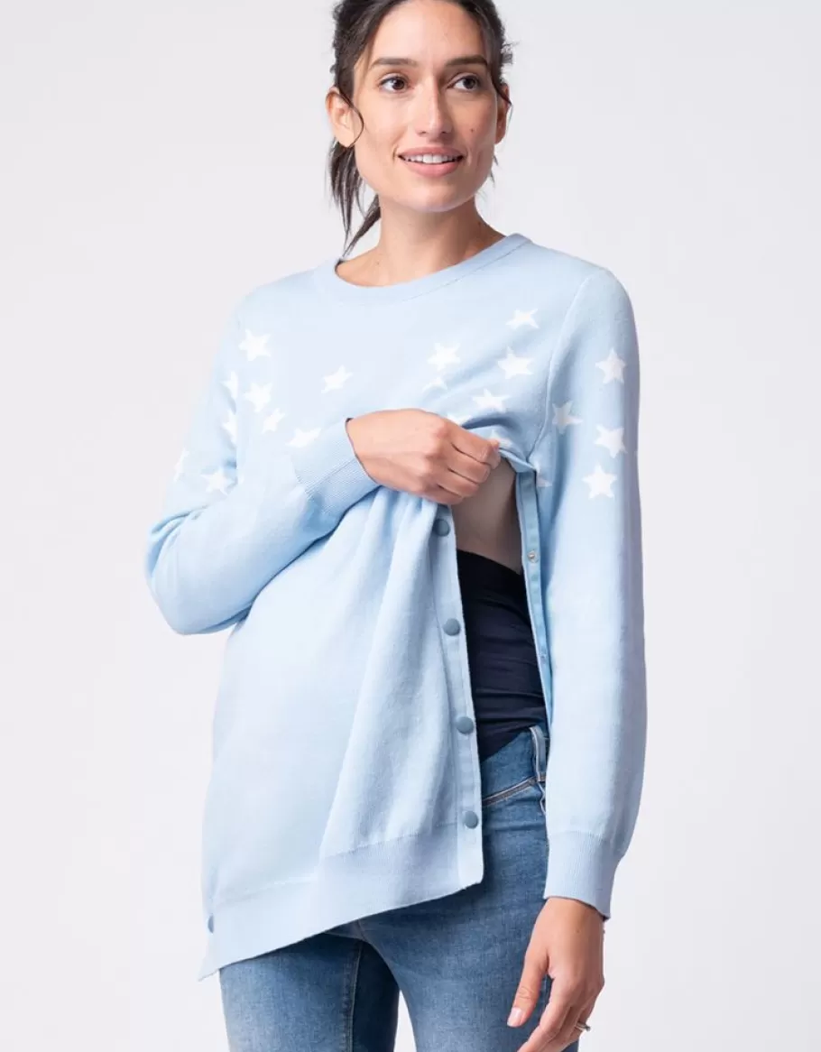 Outlet Seraphine Conjunto De Jerseis De Punto Con Estrellas Azules A Juego De Mama & Mini