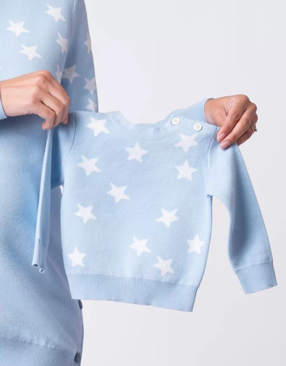 Outlet Seraphine Conjunto De Jerseis De Punto Con Estrellas Azules A Juego De Mama & Mini