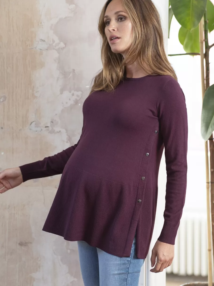Fashion Seraphine Jersey De Premama Y Lactancia De Mezcla De Algodon En Color Baya