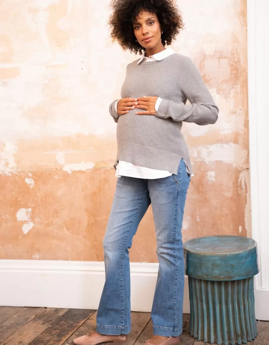 Best Seraphine Jersey Lactancia Premama Con Efecto Camisa En Mezcla De Algodon - Gris