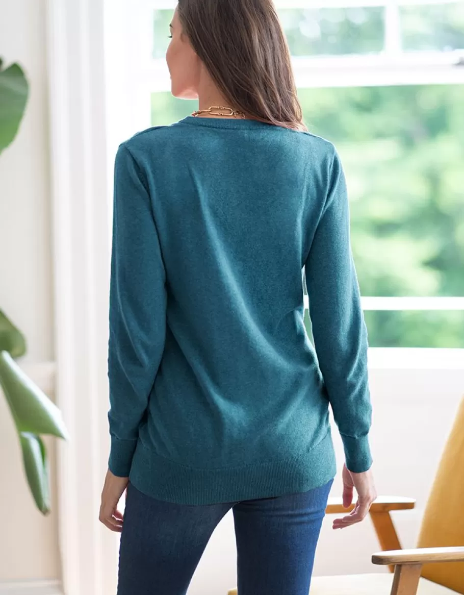 Clearance Seraphine Jersey Premama De Algodon Con Abertura Para Lactancia En Color Verde Azulado