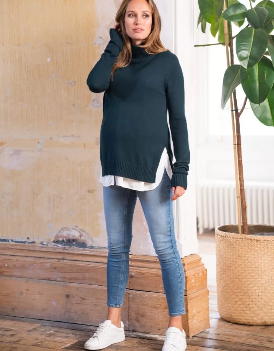 Best Sale Seraphine Jersey Premama Y De Lactancia 2-En-1 En Color Verde Bosque