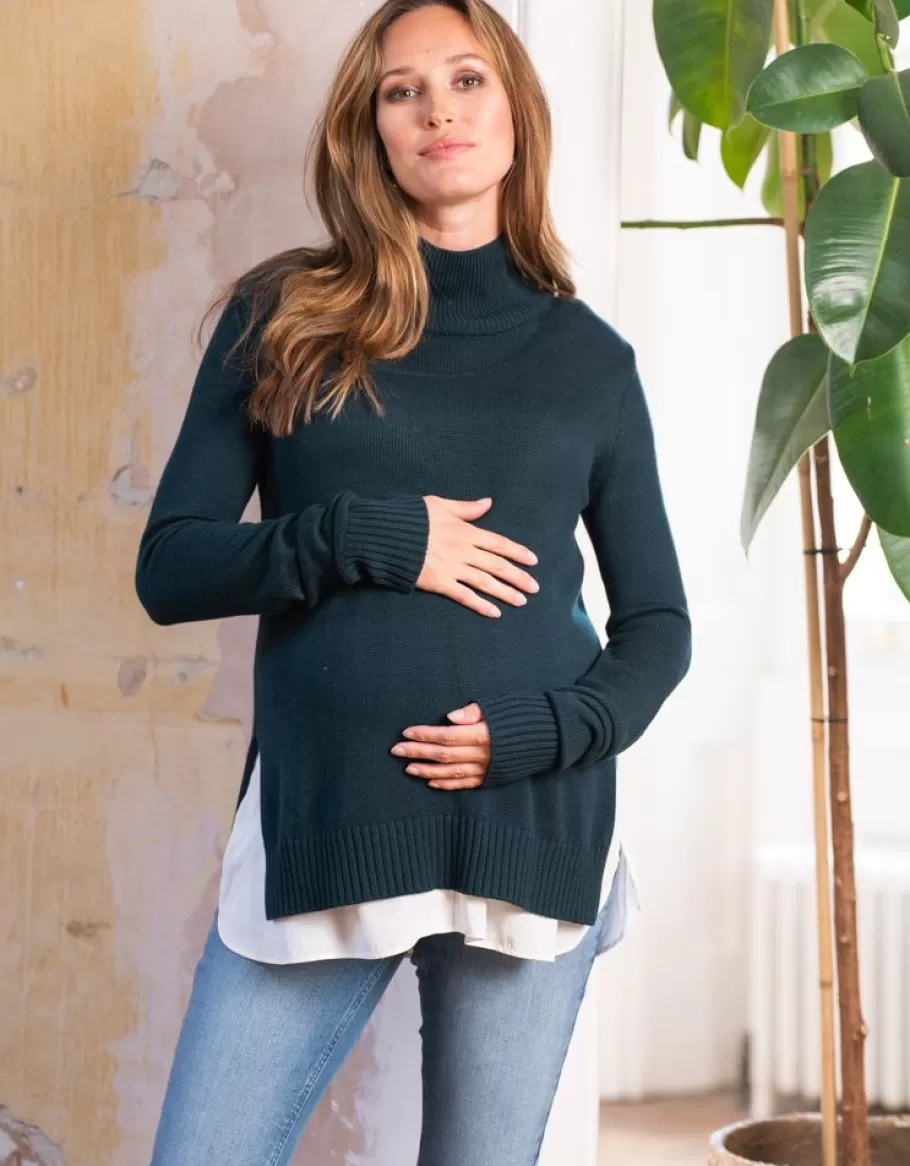 Best Sale Seraphine Jersey Premama Y De Lactancia 2-En-1 En Color Verde Bosque