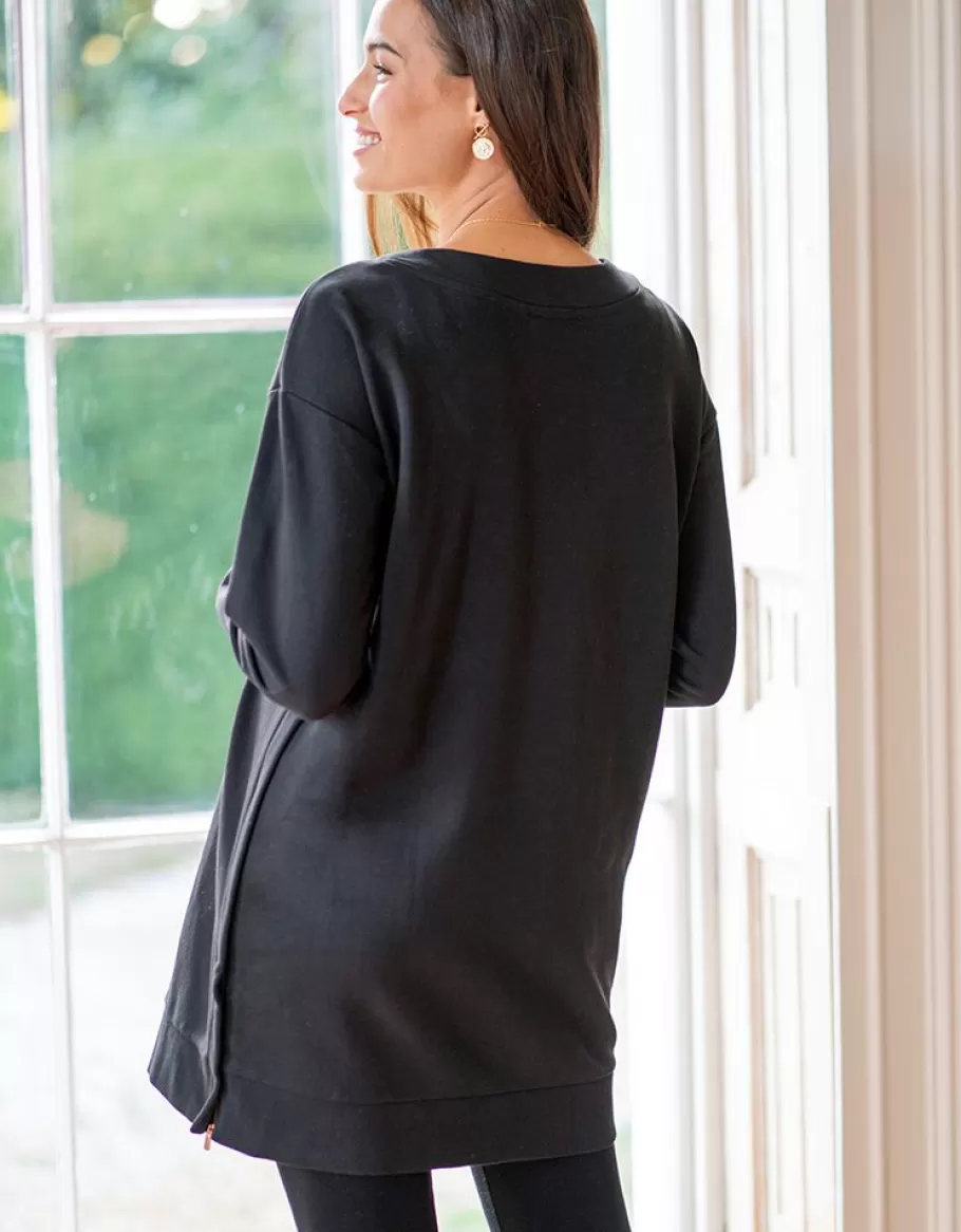 Fashion Seraphine Jersey Premama Y De Lactancia Con Cuello De Pico En Color Negro