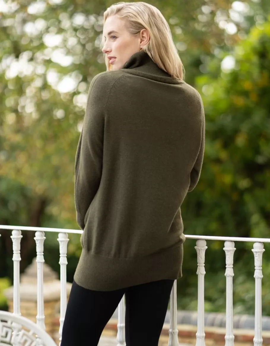 Fashion Seraphine Jersey Premama Y De Lactancia Con Cuello Vuelto En Color Caqui