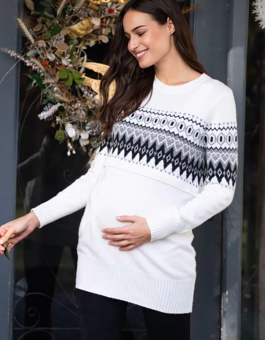 Sale Seraphine Jersey Premama Y De Lactancia Con Motivo Fair Isle Monocromo