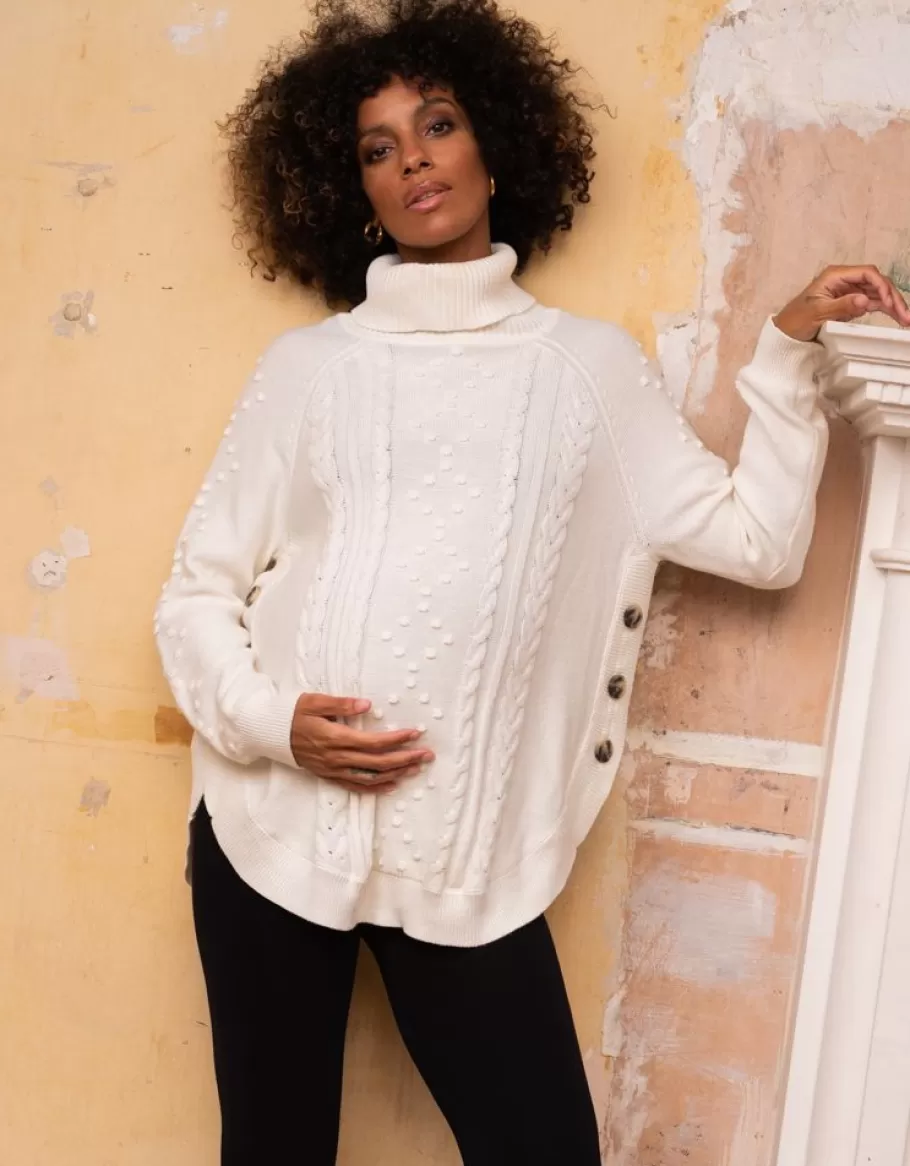 Best Sale Seraphine Jersey Premama Y De Lactancia Con Punto De Ochos En Algodon De Color Crema