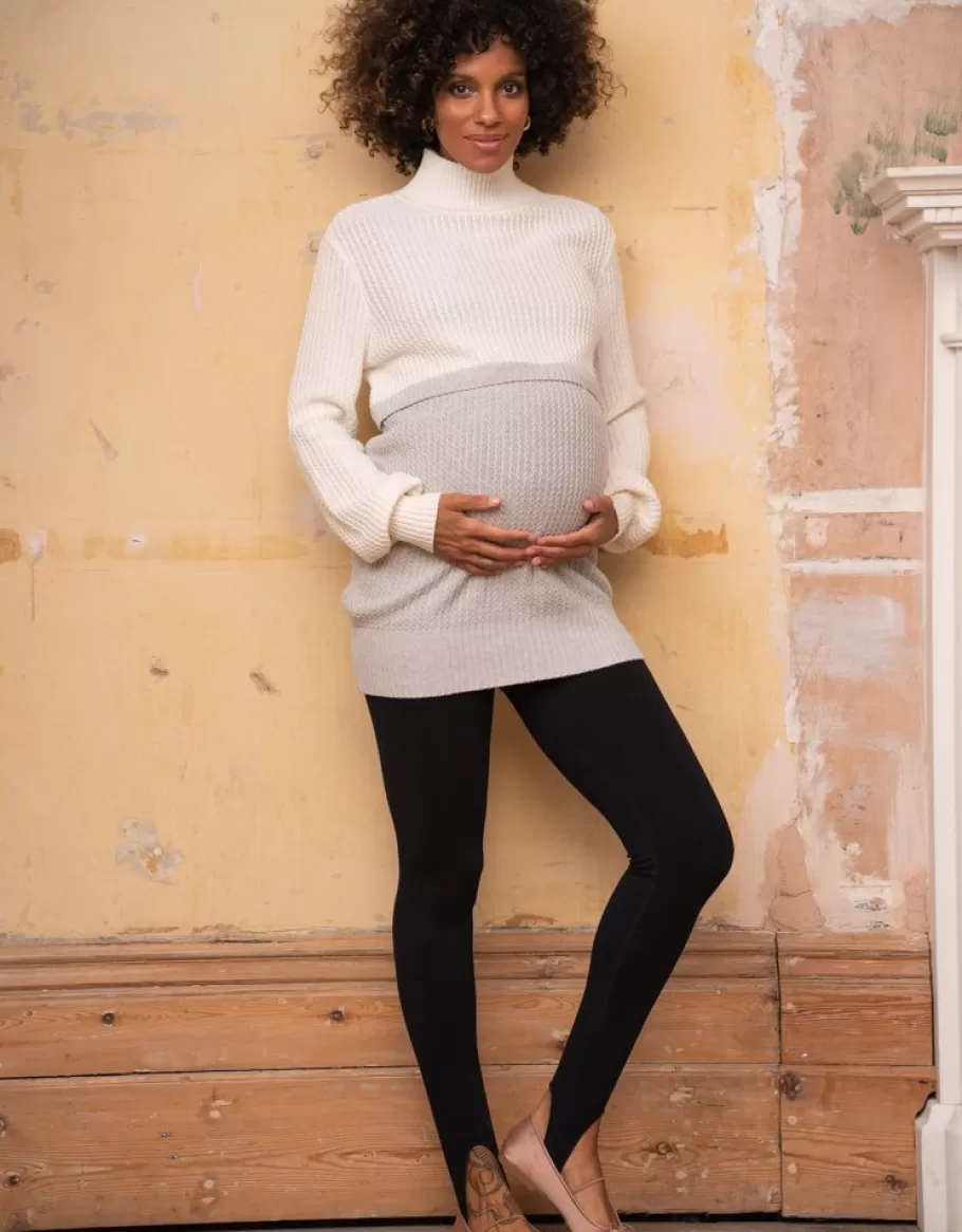 Online Seraphine Jersey Premama Y De Lactancia En Algodon De Color Gris Y Crema