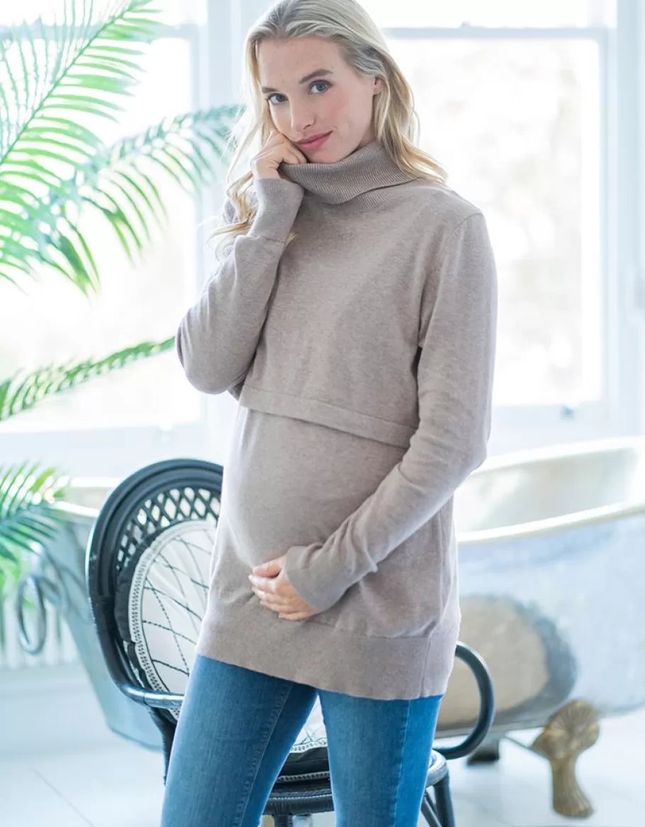 Store Seraphine Jersey Premama Y De Lactancia En Punto De Algodon En Color Avena