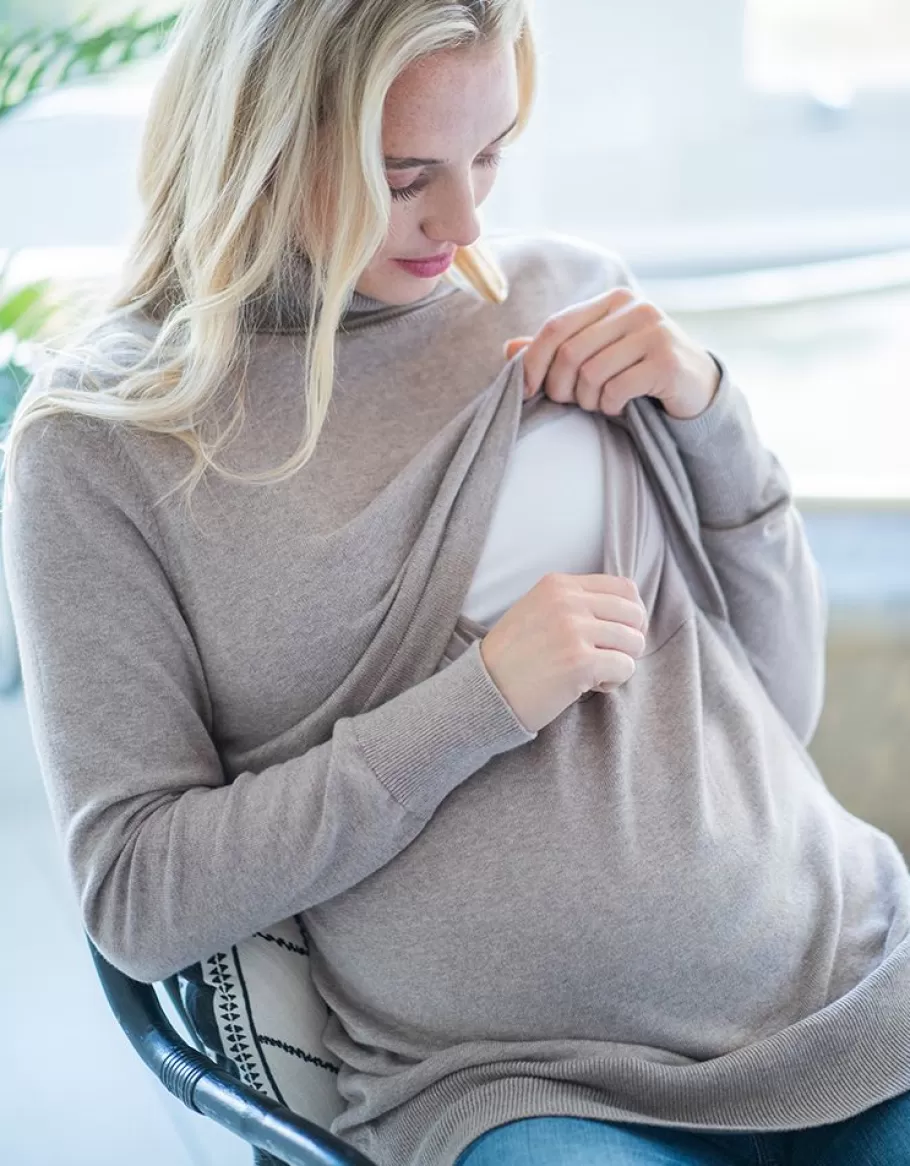 Store Seraphine Jersey Premama Y De Lactancia En Punto De Algodon En Color Avena