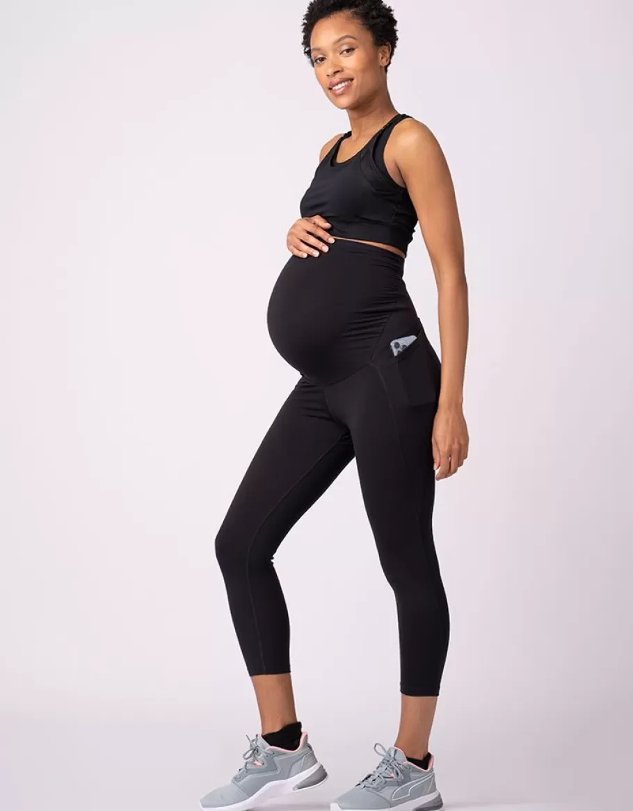 Hot Seraphine Leggings Negros De 3/4 De Largo Para Maternidad Y Ropa Deportiva