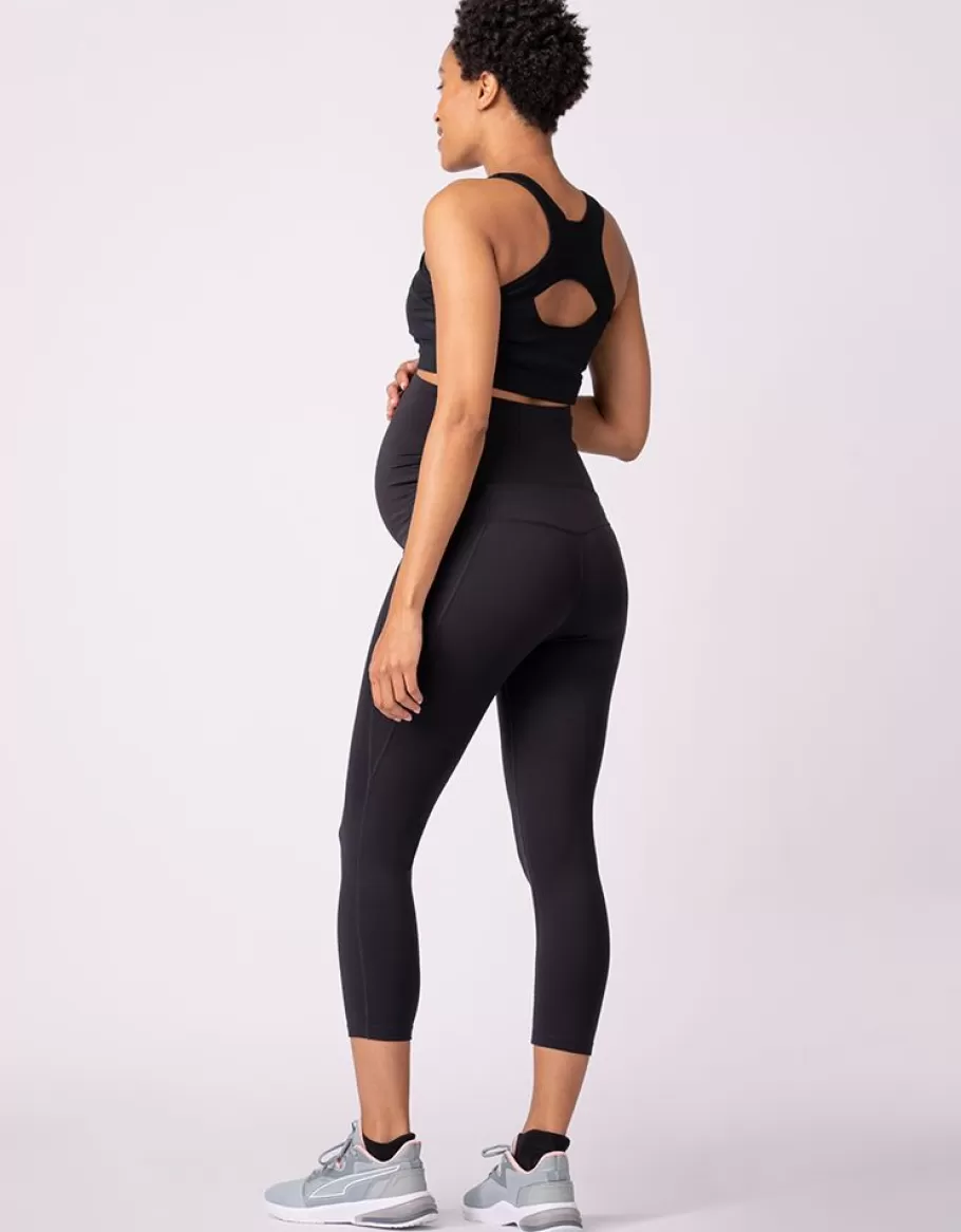 Hot Seraphine Leggings Negros De 3/4 De Largo Para Maternidad Y Ropa Deportiva