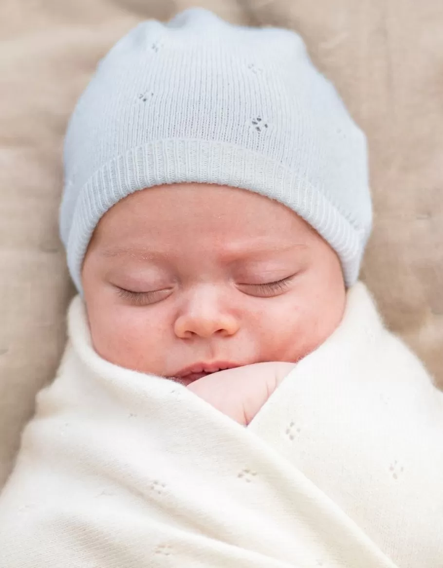 Shop Seraphine Mini Gorro Bebe Punto Algodon & Cashmere Azul