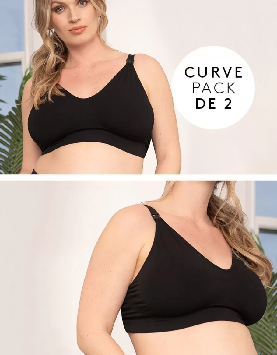Flash Sale Seraphine Pack De Dos Sujetadores De Lactancia En Fibra De Bambu De Color Negro De La Coleccion Curve