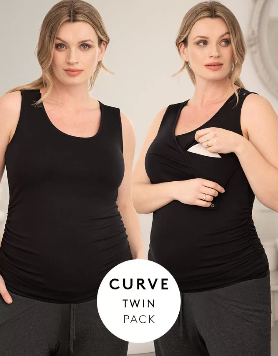 Fashion Seraphine Pack De Dos Tops Premama Y De Lactancia De La Coleccion Curve
