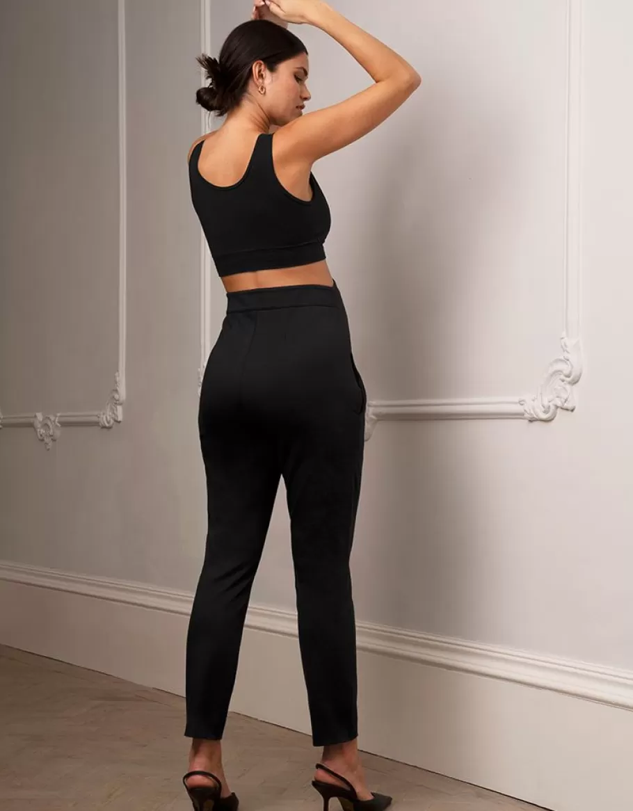 Shop Seraphine Pantalon De Maternidad Negro De Corte Entallado En Pierna