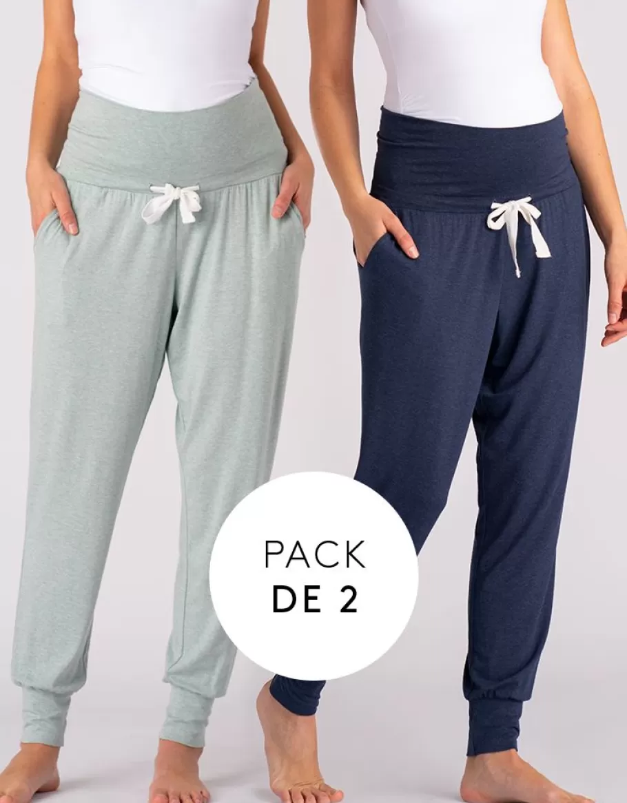 Discount Seraphine Pantalones De Maternidad - Pack De 2 -Azul Marino Y Salvia