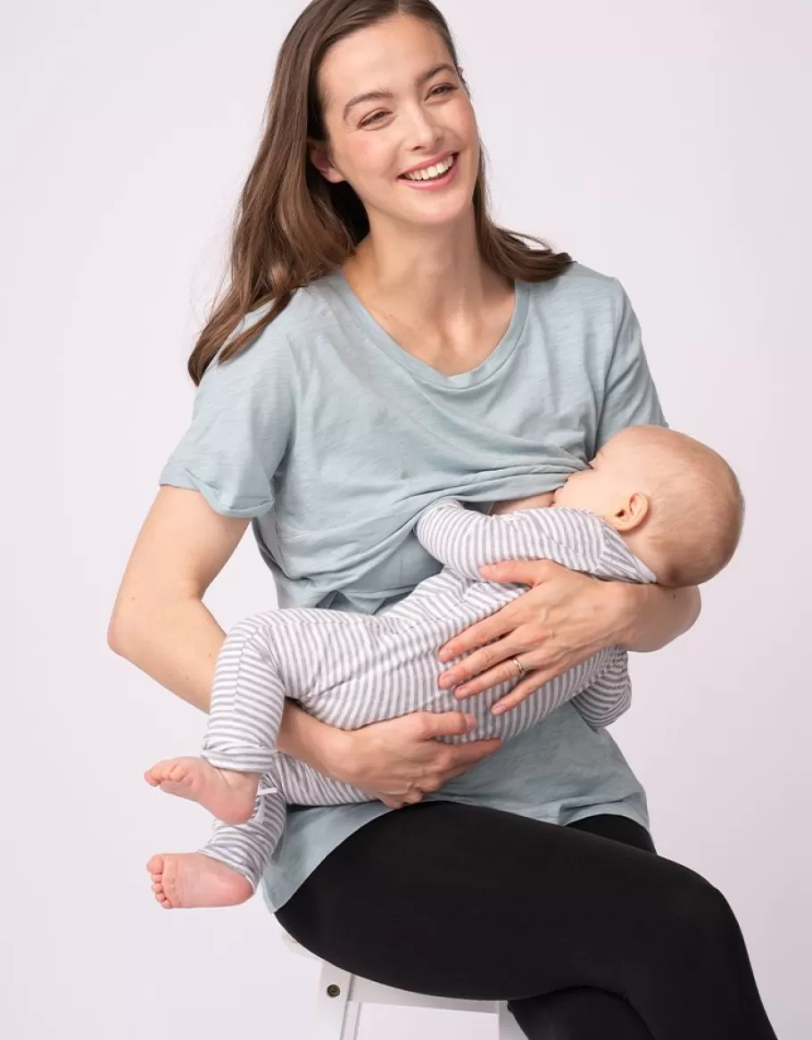 Flash Sale Seraphine Paquete De Dos Camisetas Esenciales De Maternidad A Lactancia En Azul Y Verde