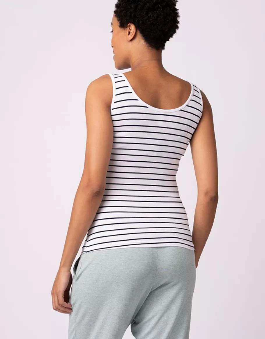 Discount Seraphine Paquete De Dos Camisetas Sin Mangas Esenciales De Maternidad A Lactancia En Azul Y Rayas