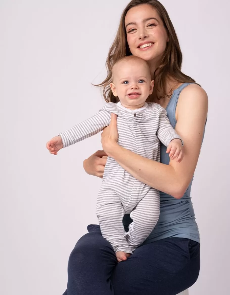 Discount Seraphine Paquete De Dos Camisetas Sin Mangas Esenciales De Maternidad A Lactancia En Azul Y Rayas