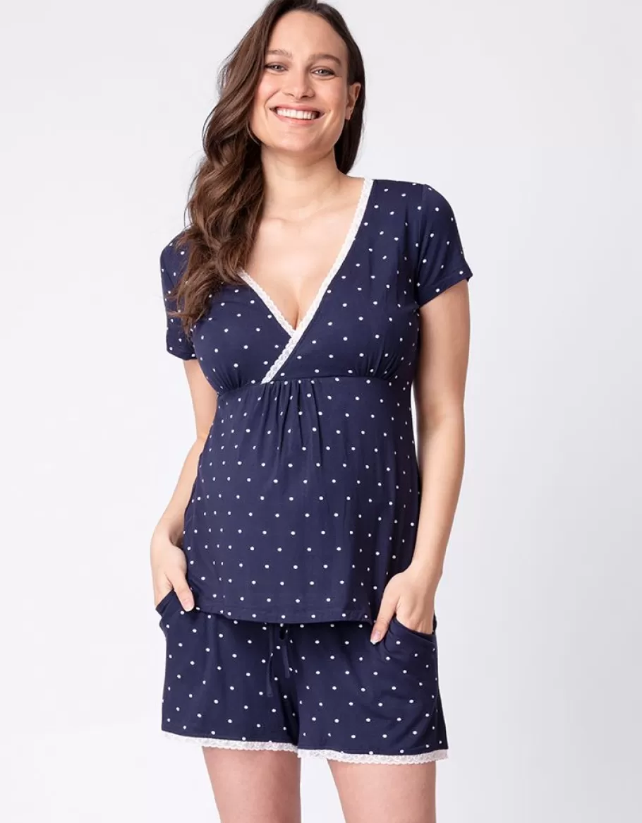 Fashion Seraphine Pijama Premama Y Lactancia Corto Azul Marino