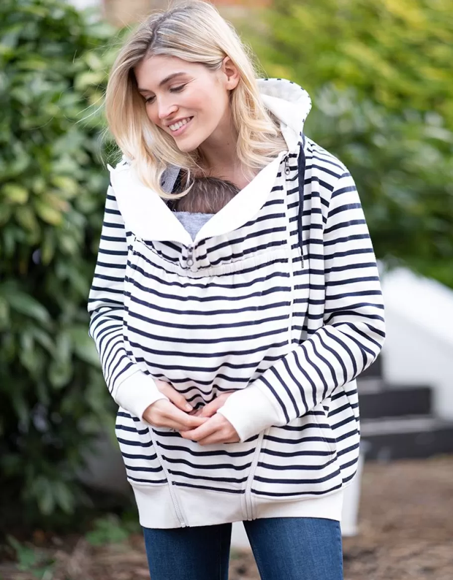 Cheap Seraphine Sudadera Con Capucha Azul Marino Con Rayas Blancas: De Maternidad A Porteo