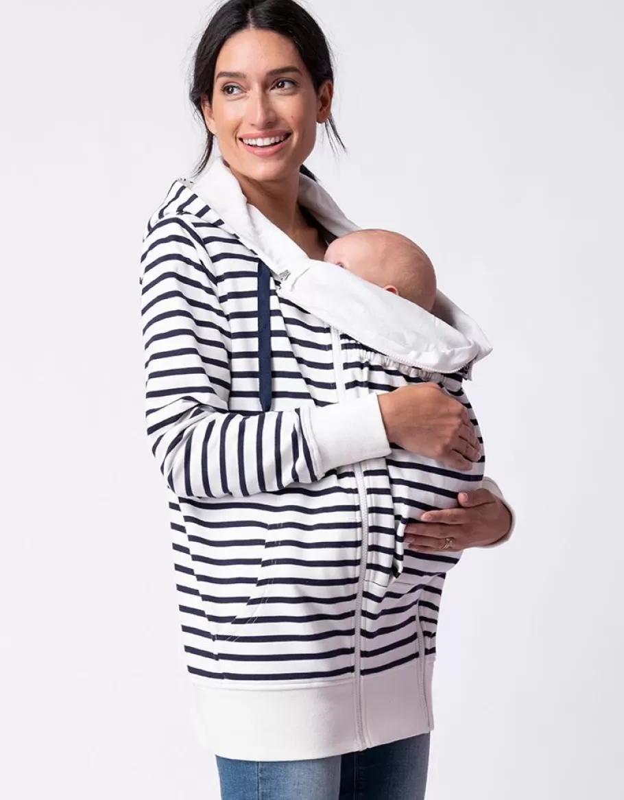Cheap Seraphine Sudadera Con Capucha Azul Marino Con Rayas Blancas: De Maternidad A Porteo