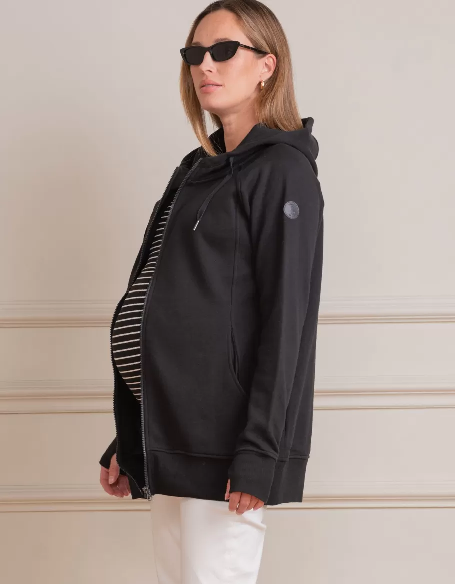 Store Seraphine Sudadera Premama 3-En-1 Con Capucha En Color Negro