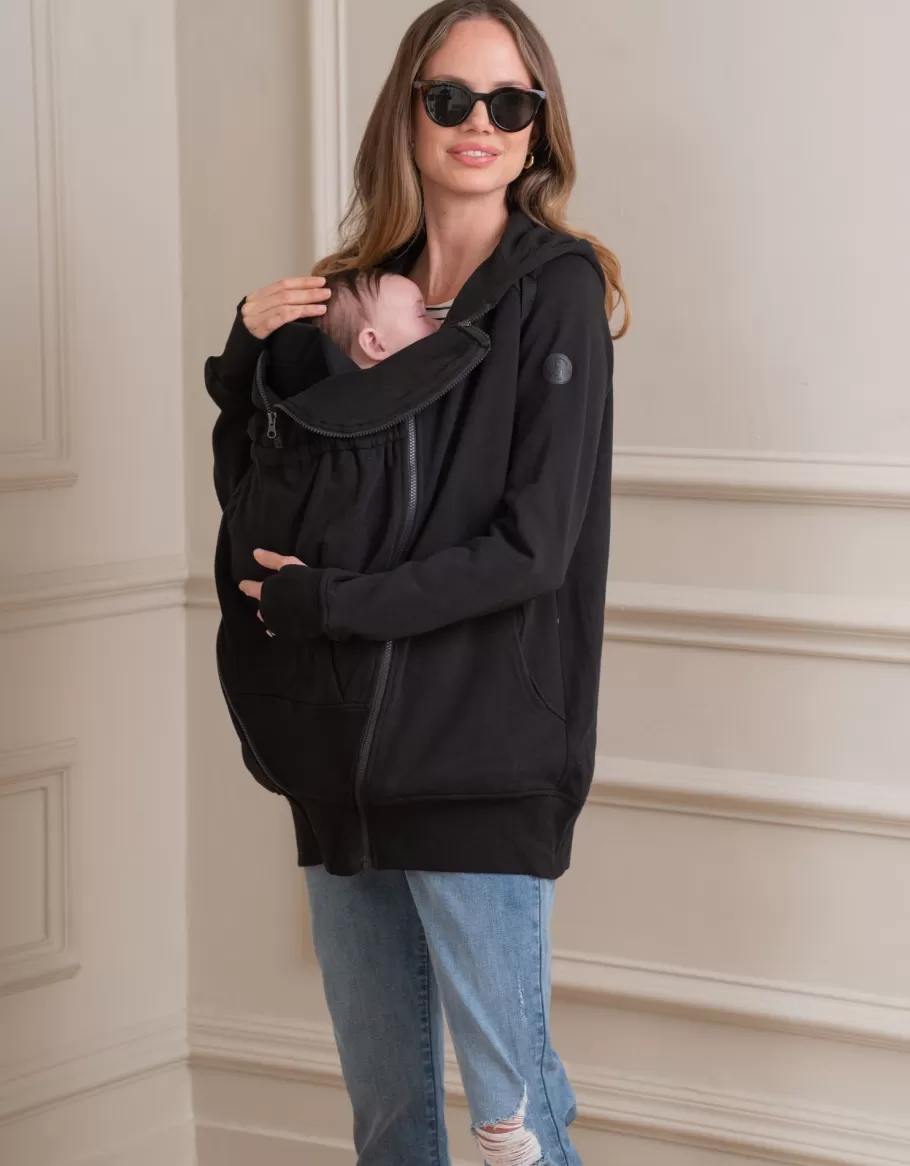 Store Seraphine Sudadera Premama 3-En-1 Con Capucha En Color Negro