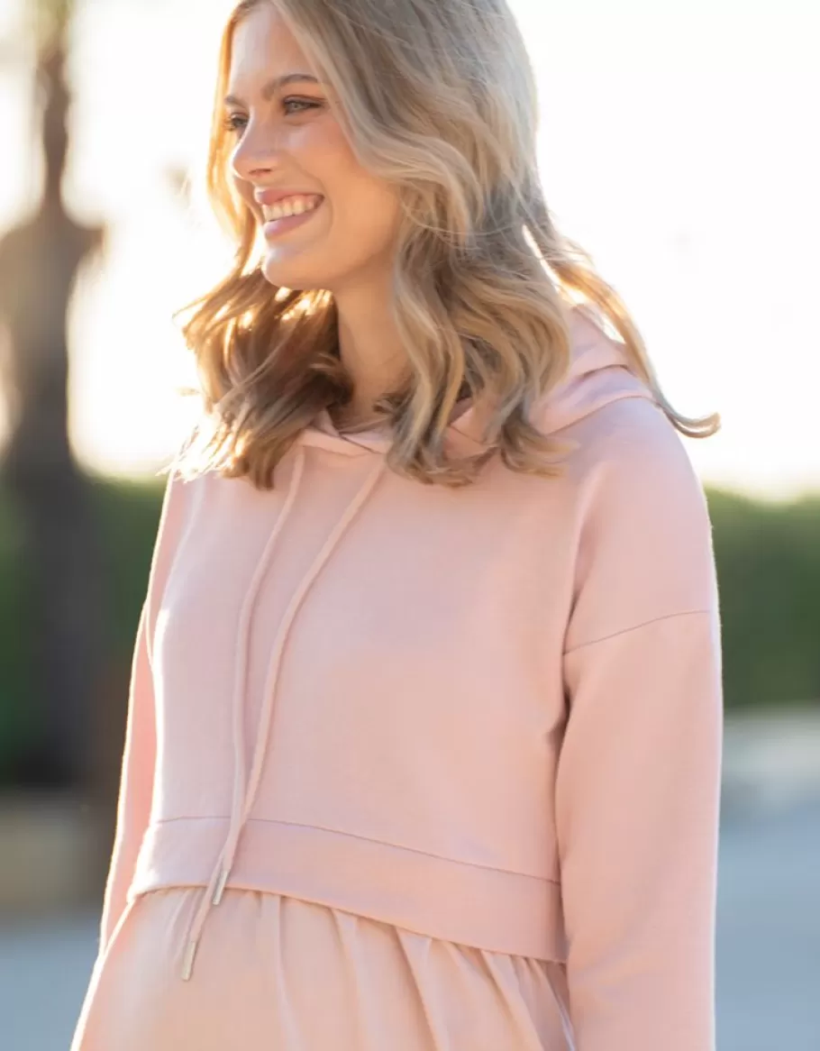 Cheap Seraphine Sudadera Rosa Con Capucha De Maternidad A Lactancia Con Camiseta Interior Integrada