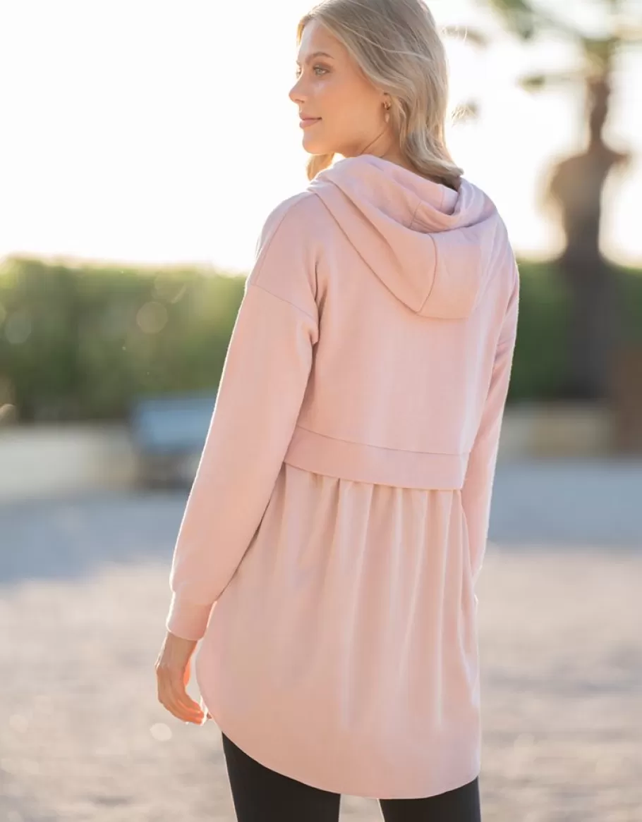 Cheap Seraphine Sudadera Rosa Con Capucha De Maternidad A Lactancia Con Camiseta Interior Integrada
