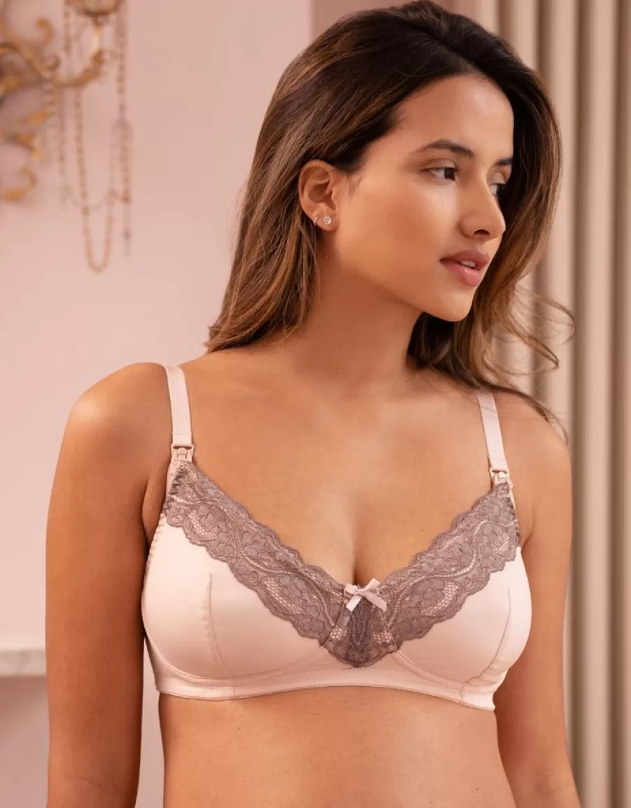 Cheap Seraphine Sujetador Lactancia De Encaje Con Lazo - Beige Y Mocha