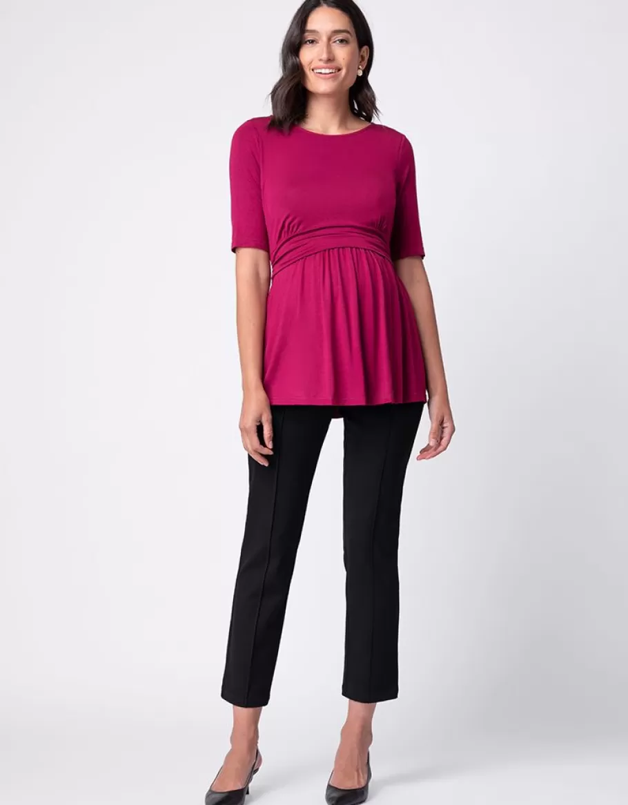 Discount Seraphine Top Ajustado De Manga Corta De Maternidad A Lactancia Rosa Frambuesa
