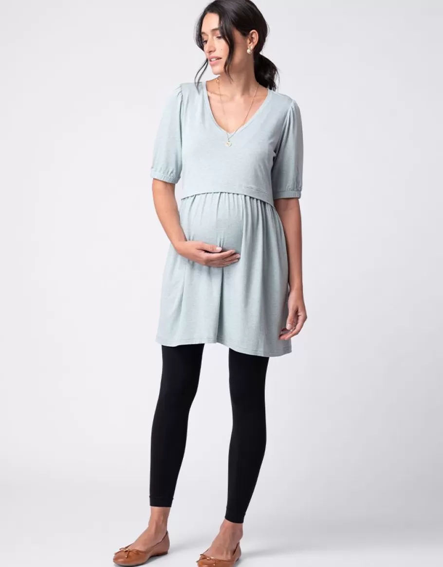 Shop Seraphine Top Tipo Tunica De Maternidad A Lactancia Con Escote En V Verde Salvia