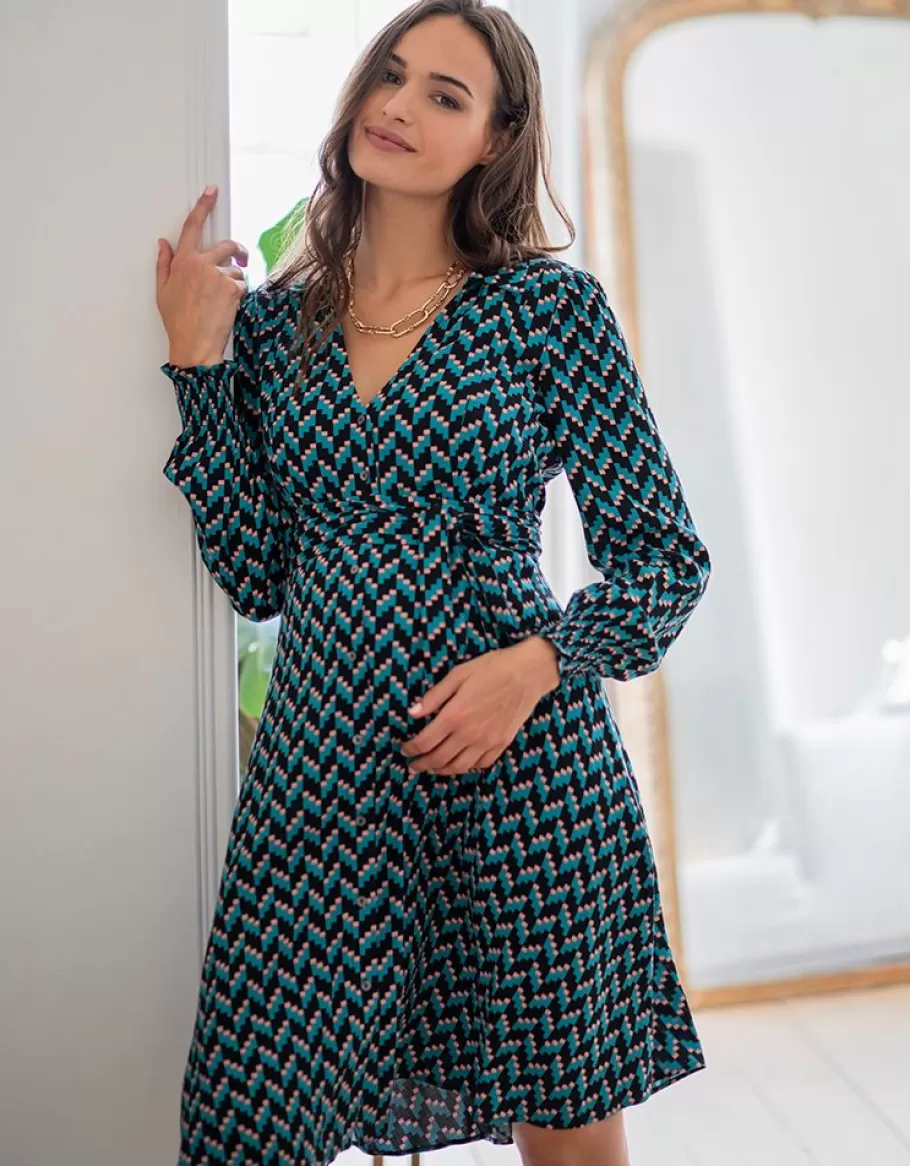 Flash Sale Seraphine Vestido Camisero Premama Y De Lactancia En Color Verde Azulado