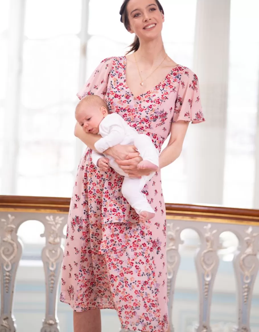 Best Sale Seraphine Vestido De Ocasion De Maternidad A Lactancia Con Estampado De Flores - Rosa