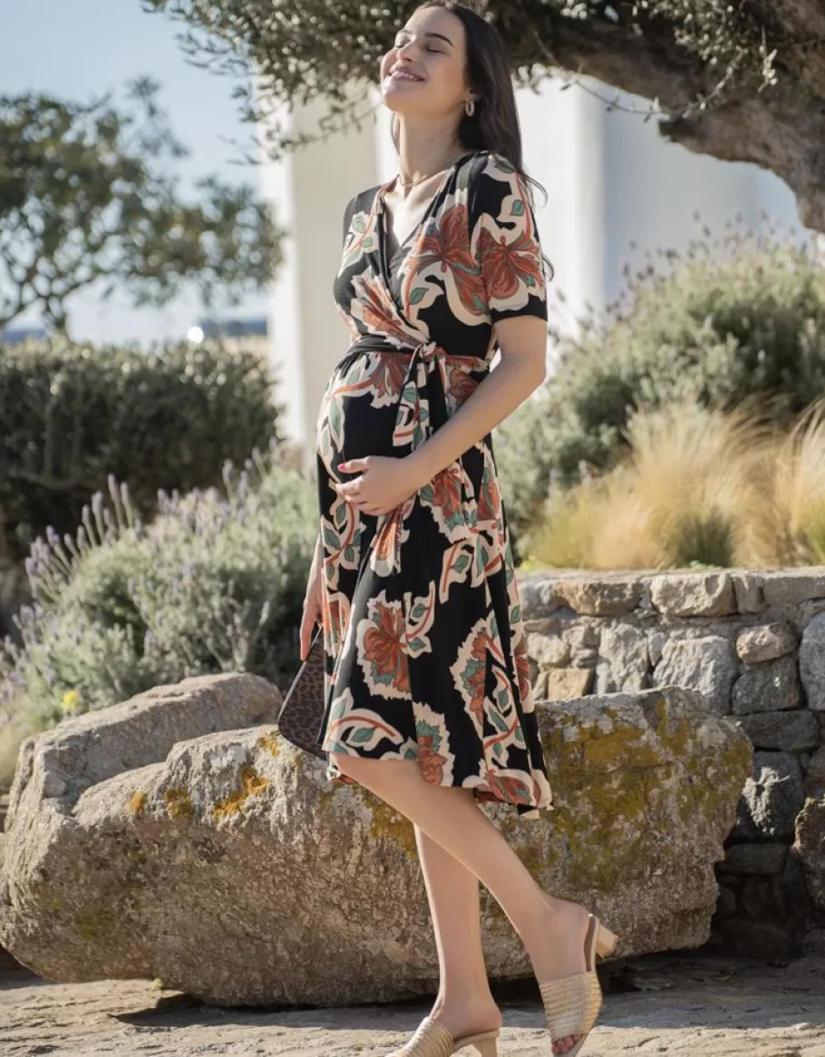 Fashion Seraphine Vestido Envolvente Simulado Premama Y De Lactancia