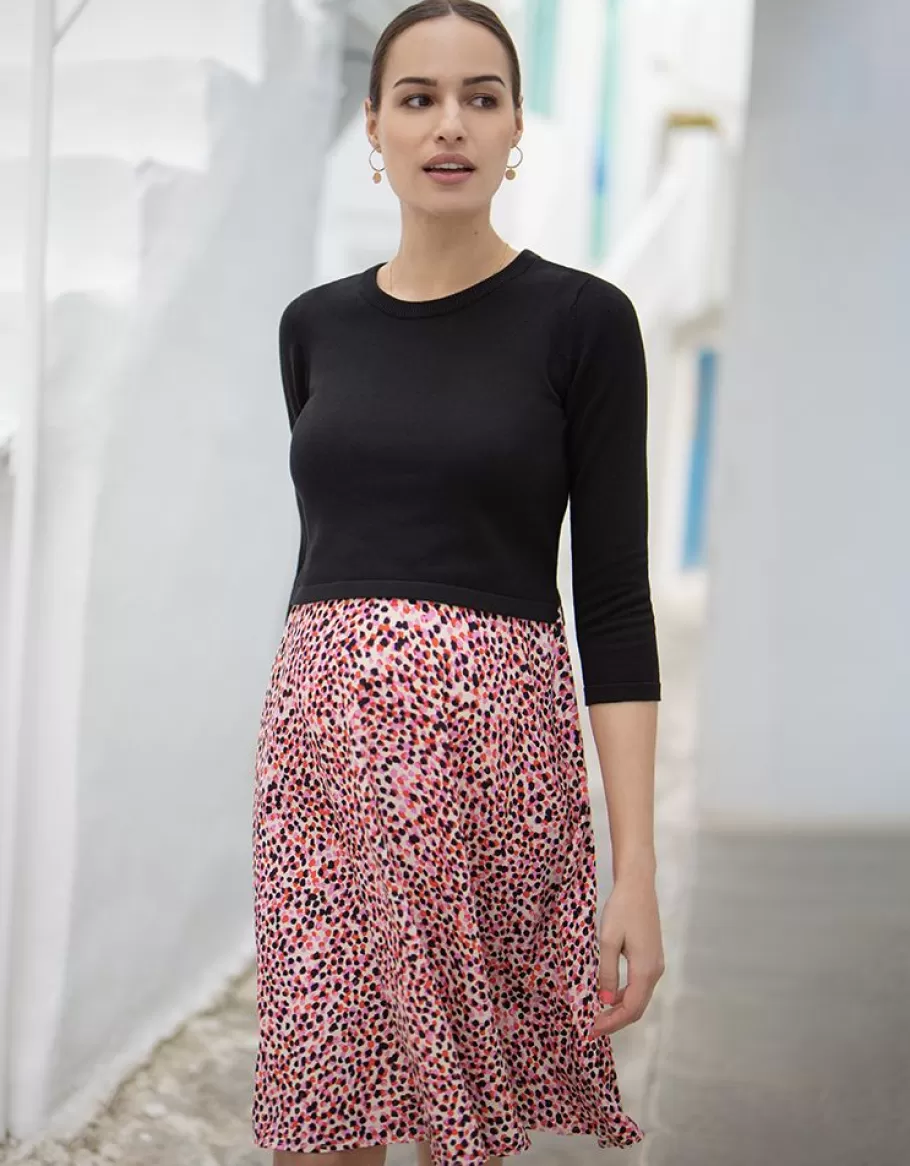 Clearance Seraphine Vestido Estampado Premama Y De Lactancia Con Top De Punto