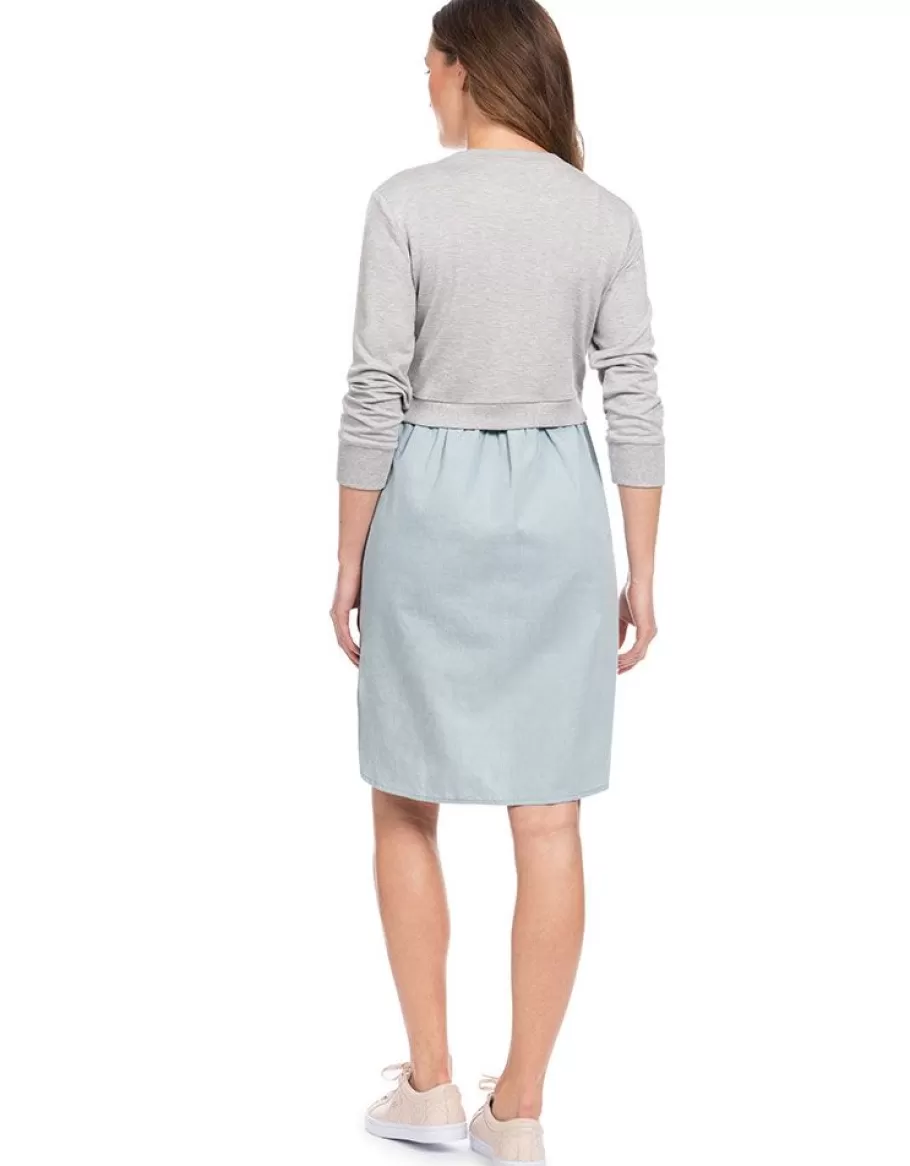Clearance Seraphine Vestido Lactancia Premama Con Top De Algodon- Azul Y Gris