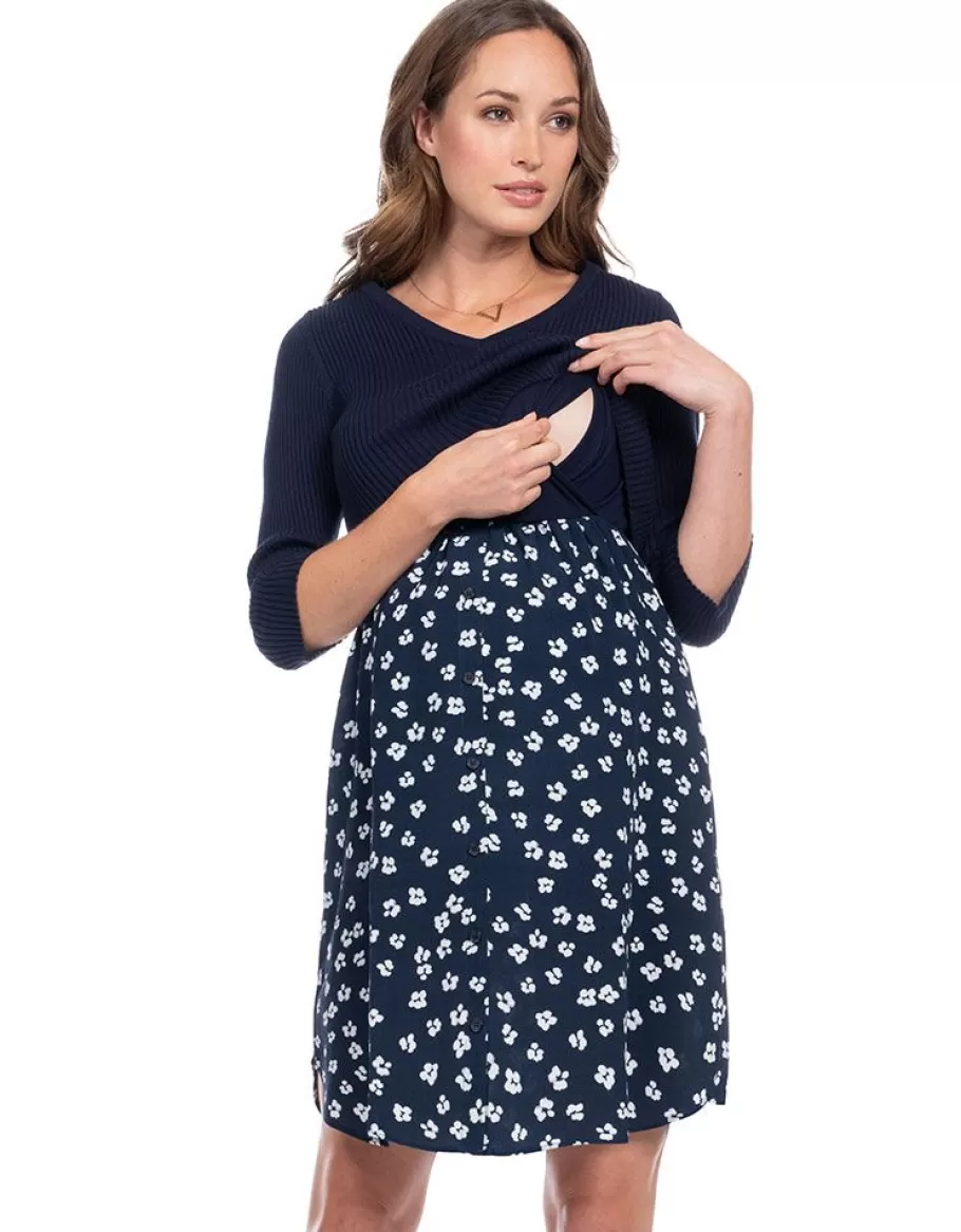 Discount Seraphine Vestido Lactancia Premama Estampado Con Top En Mezcla De Algodon